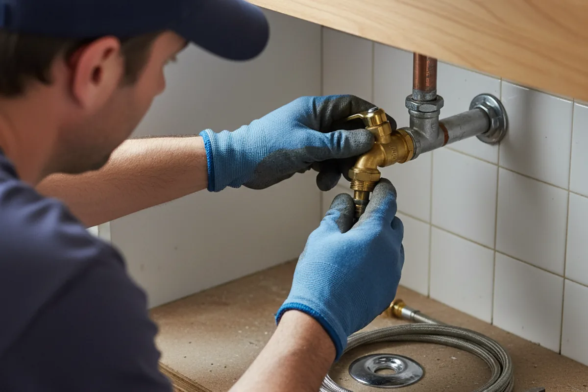Shutoff valve and fitting work during Emergency Plumbing in Paloma